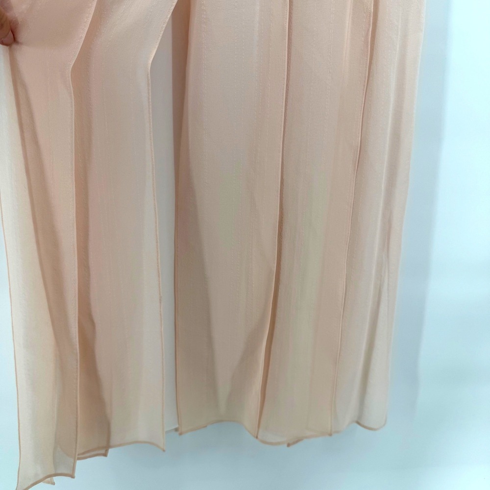 Magaschoni Silk Maxi Skirt Womens 12 Pink Pleated Panels Lined Candy Combo NWT - Picture 5 of 13